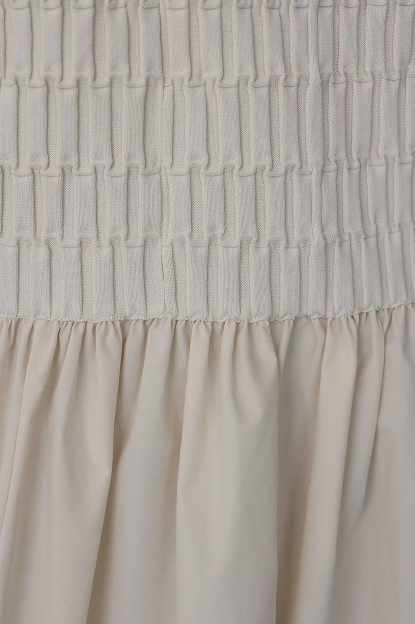 クロシェドッキングティアードワンピース WHT M