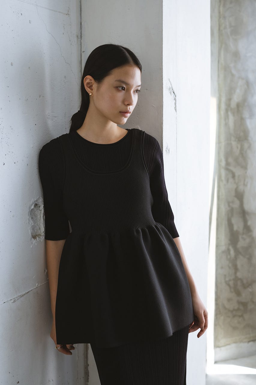 STYLEMIXER | マルチWAYペプラムニットワンピース (ワンピース