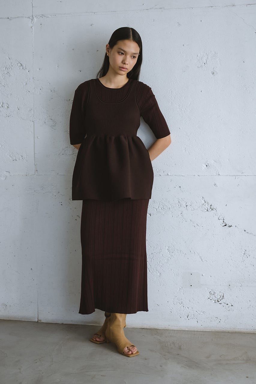 STYLEMIXER | マルチWAYペプラムニットワンピース (ワンピース