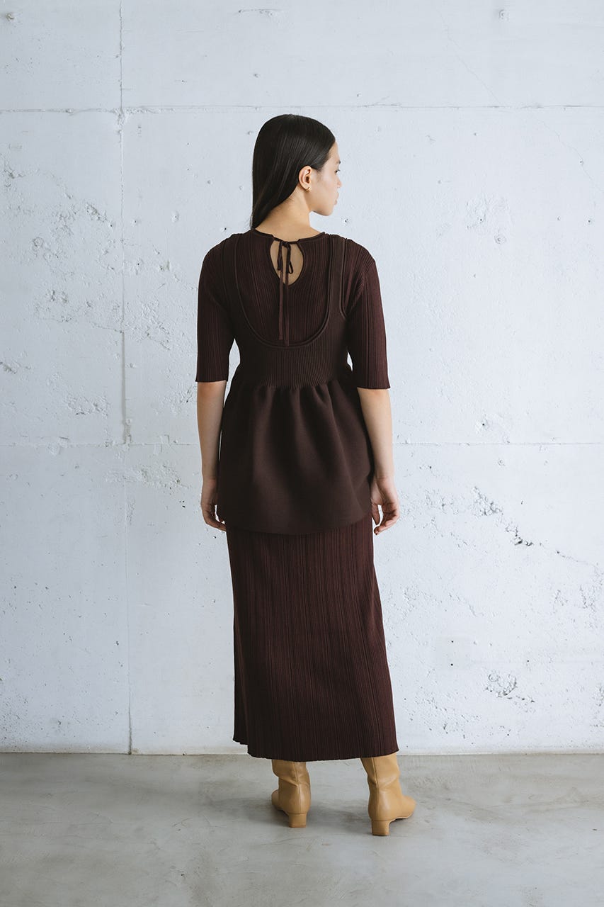 STYLEMIXER | マルチWAYペプラムニットワンピース (ワンピース