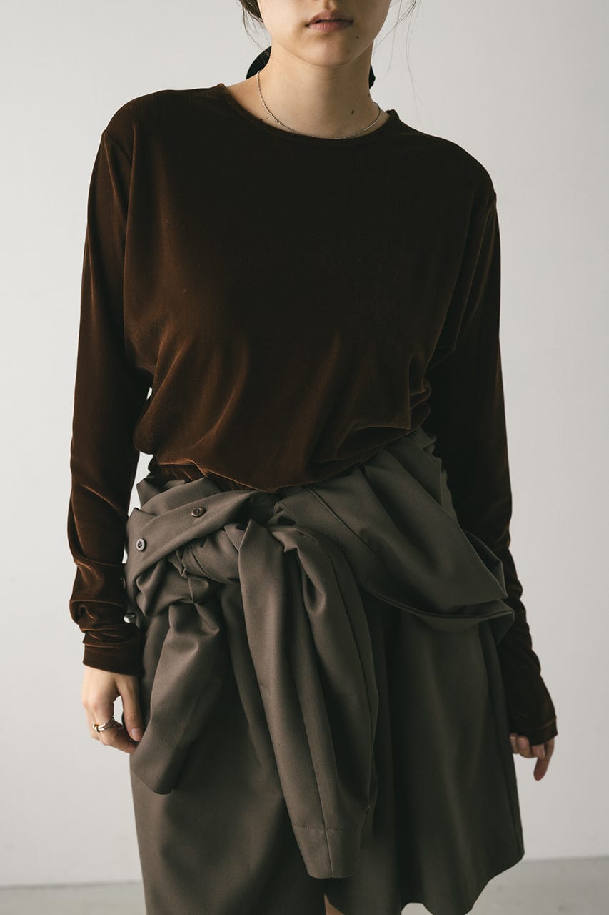 メッシュベロアロンT BRN FREE