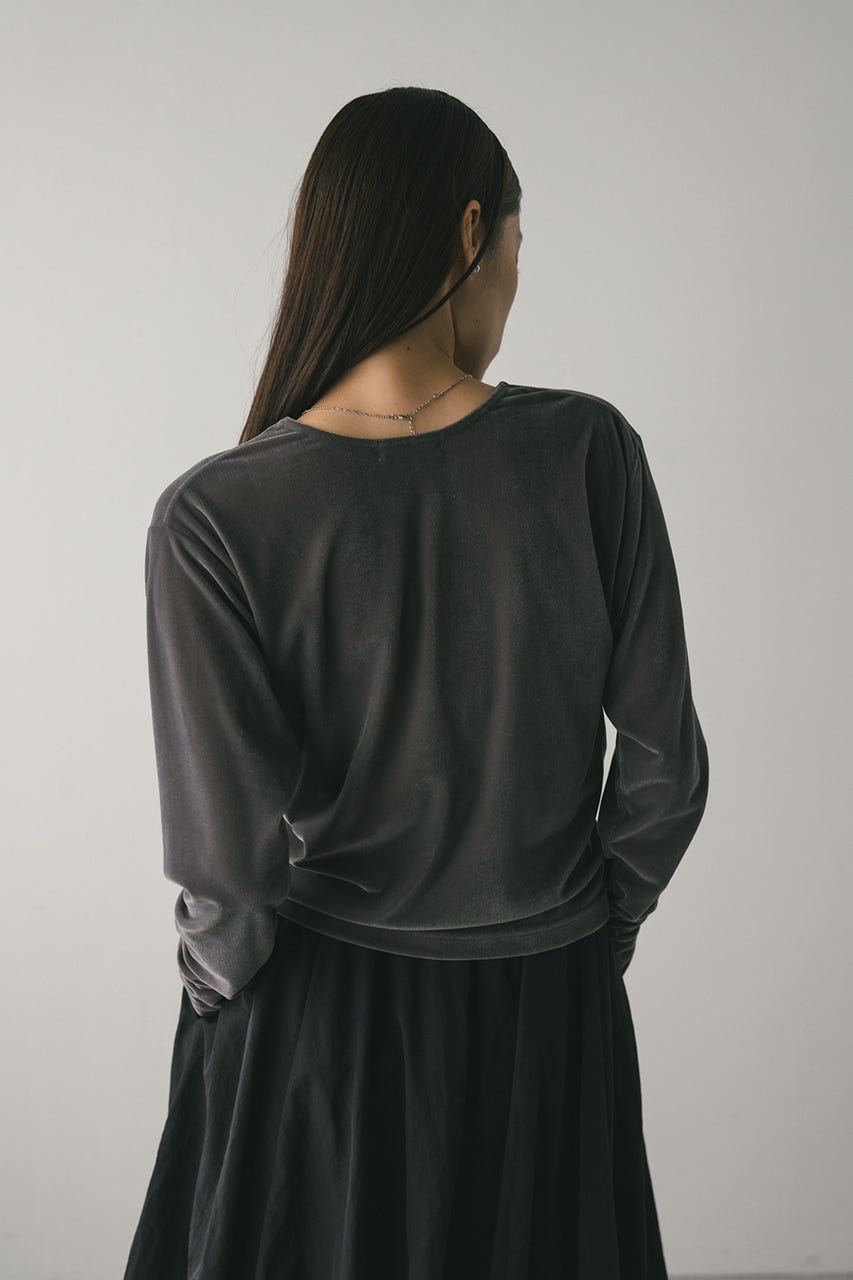 メッシュベロアロンT GRY FREE