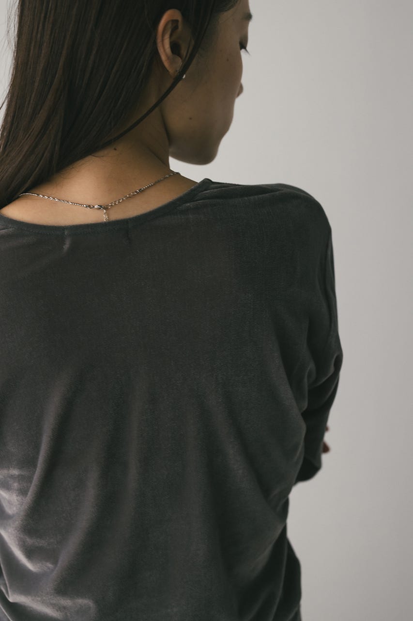 メッシュベロアロンT GRY FREE