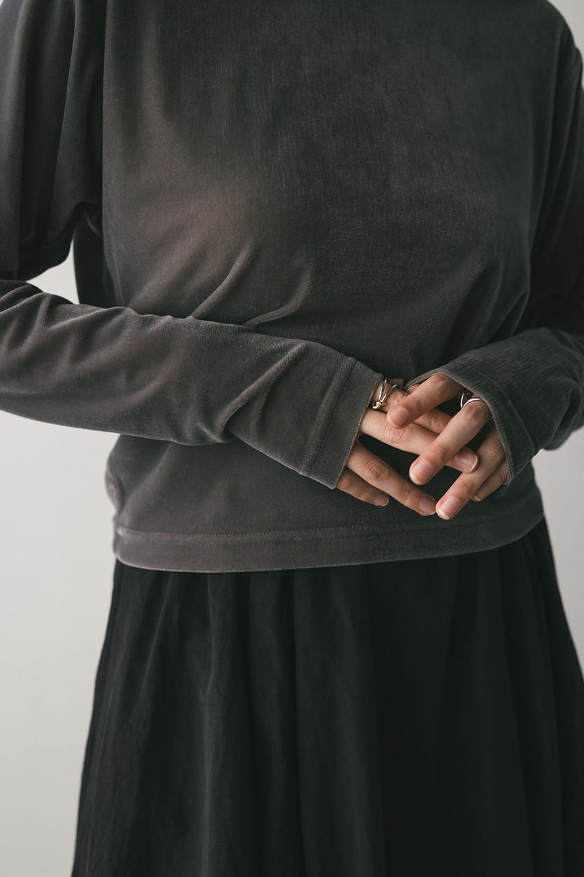 メッシュベロアロンT GRY FREE