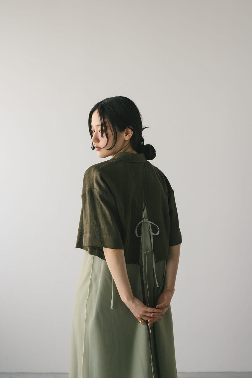 ブラウス シャツ バックオープンワッシャーシャツ レディース STYLEMIXER | バックオープンワッシャーシャツ (シャツ