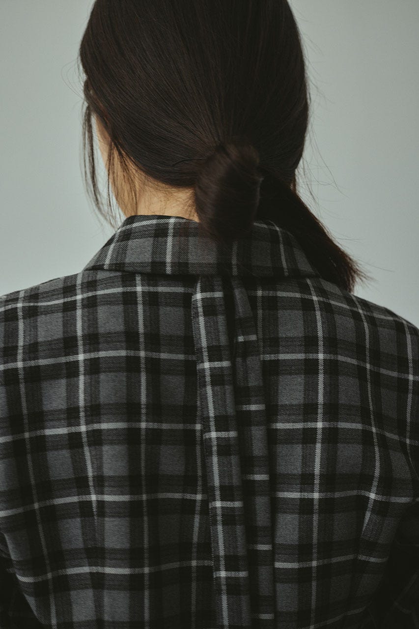 kkHYKE パワーショルダーシャツ STYLEMIXER | パワーショルダーチェックシャツ (シャツ