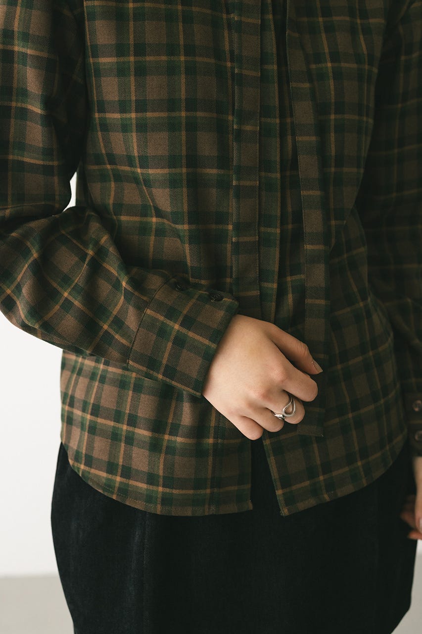 STYLEMIXER | パワーショルダーチェックシャツ (シャツ