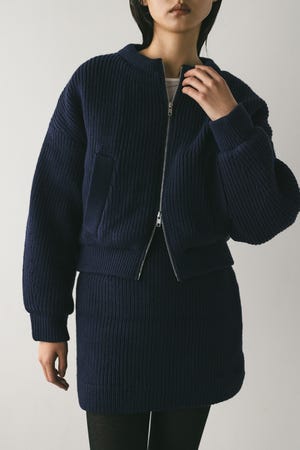 ニットパッファーブルゾン