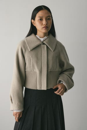 ワイドリブショートコート