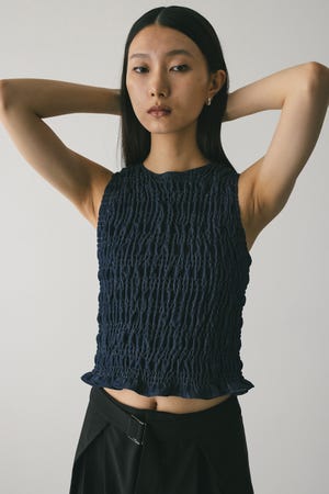 シャーリングトップ