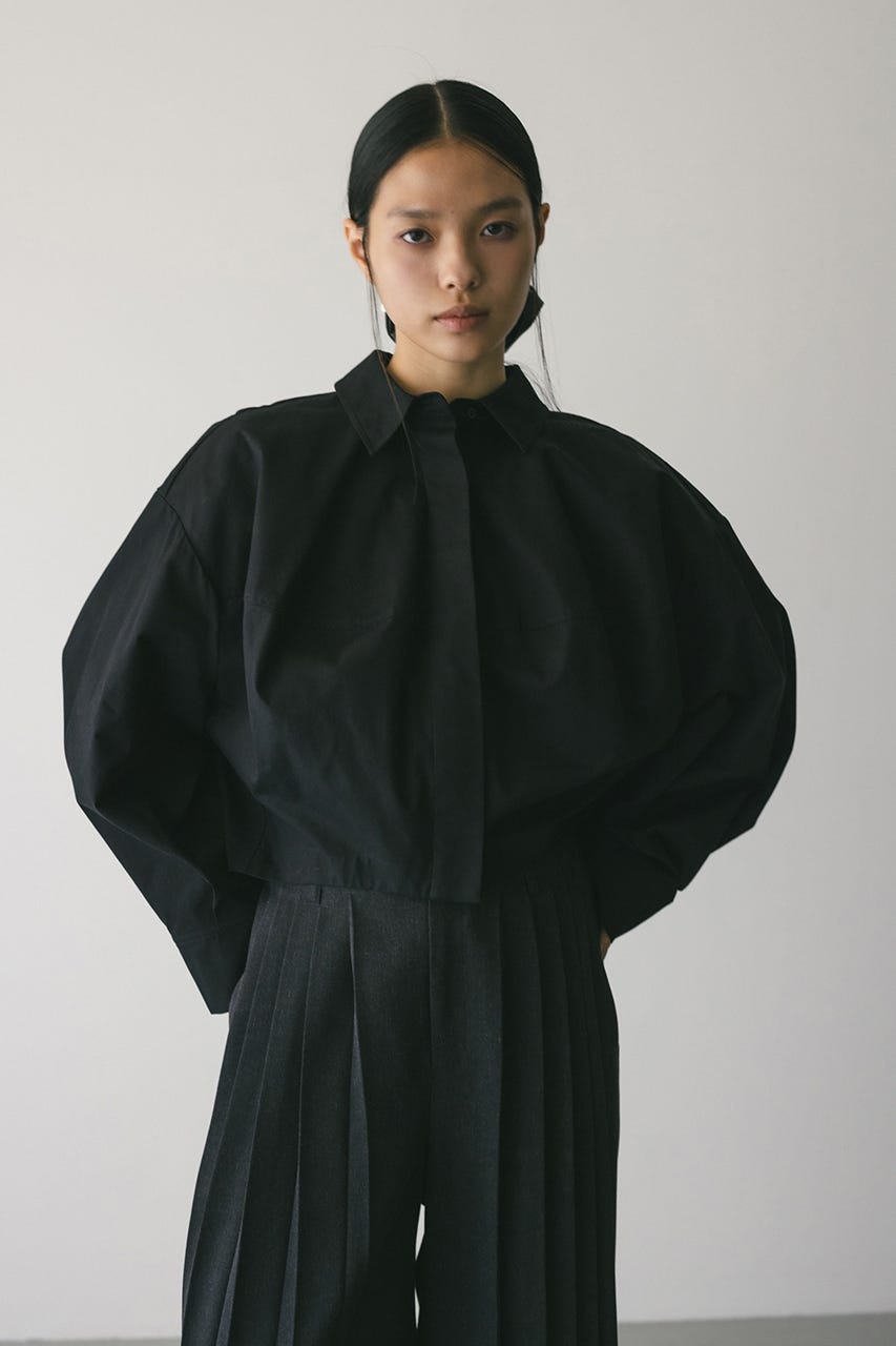 フォルムショートシャツ BLK FREE