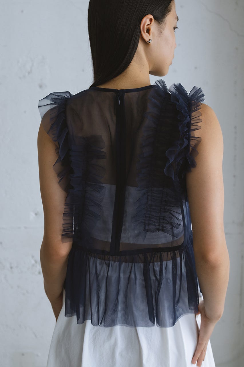 STYLEMIXER | チュールフリルベスト (タンクトップ ) |SHEL'TTER