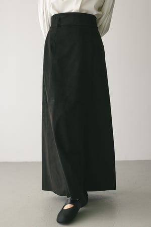 フェイクスウェードパネルフレアスカート