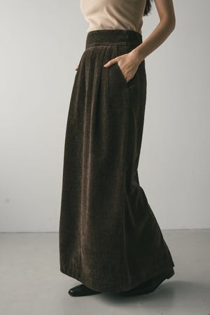 ハイウエストタックベロアスカート