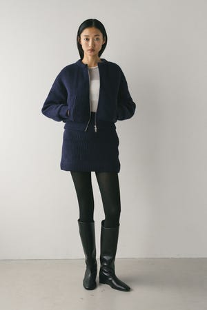 ニットパッファーミニスカート