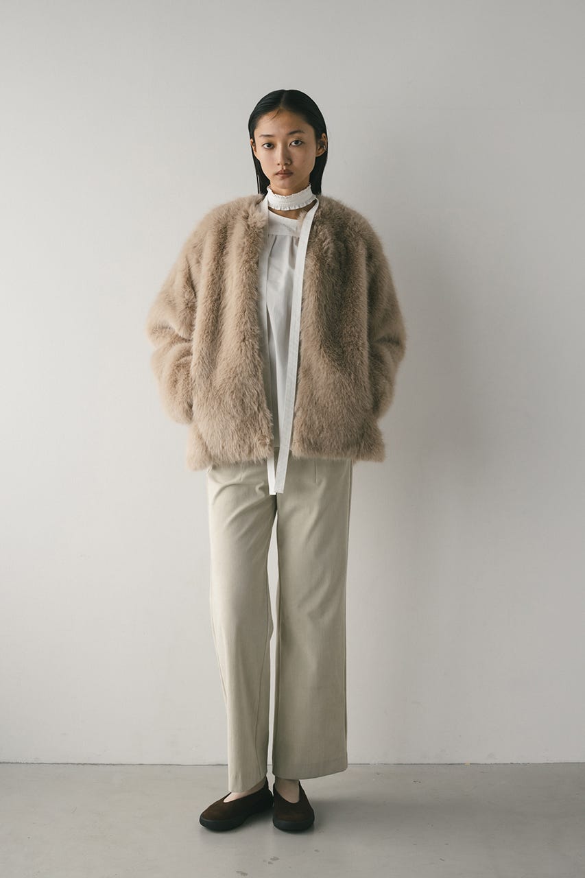 コーデュロイセミフレアパンツ IVOY S