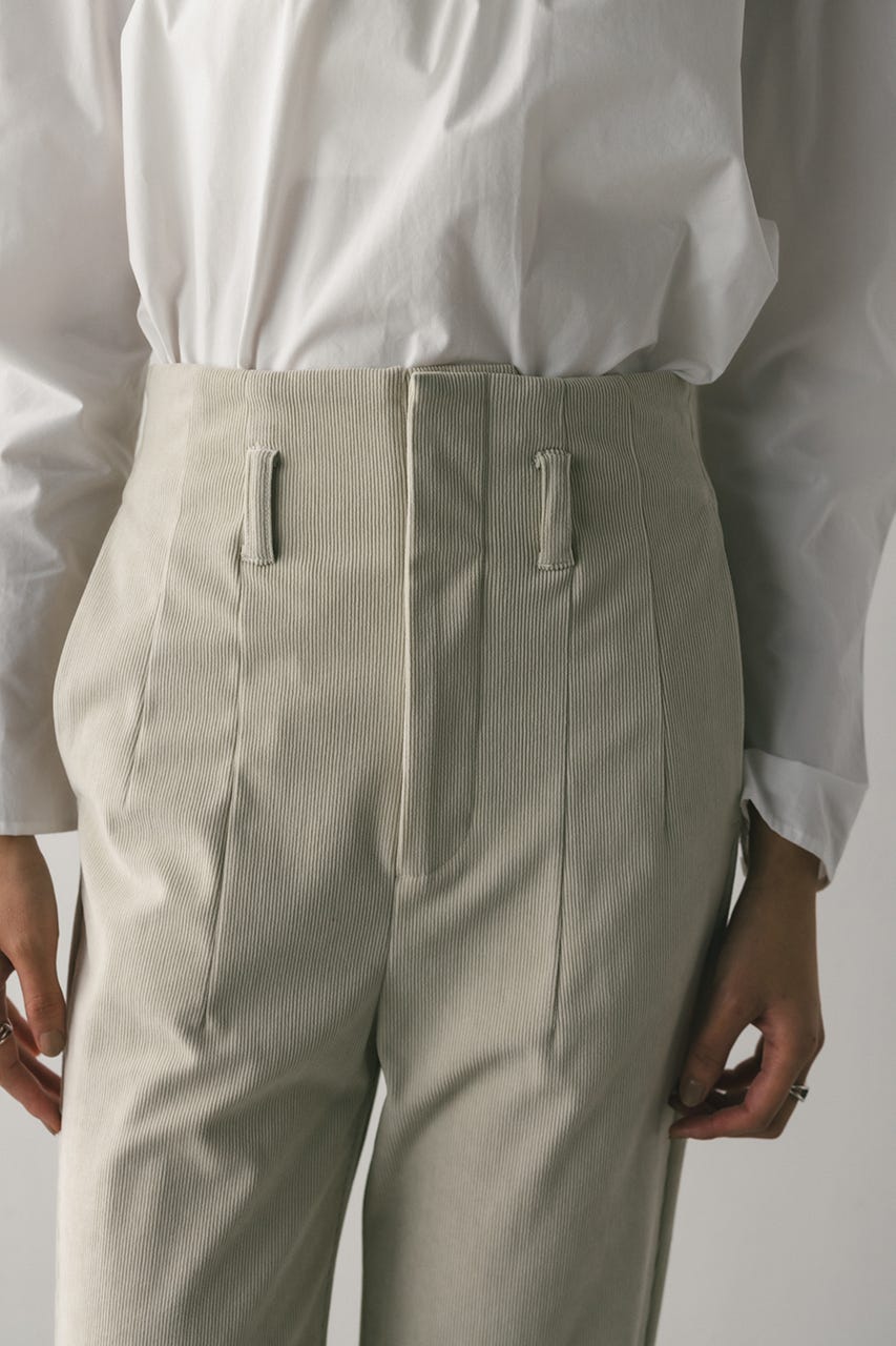 コーデュロイセミフレアパンツ IVOY S