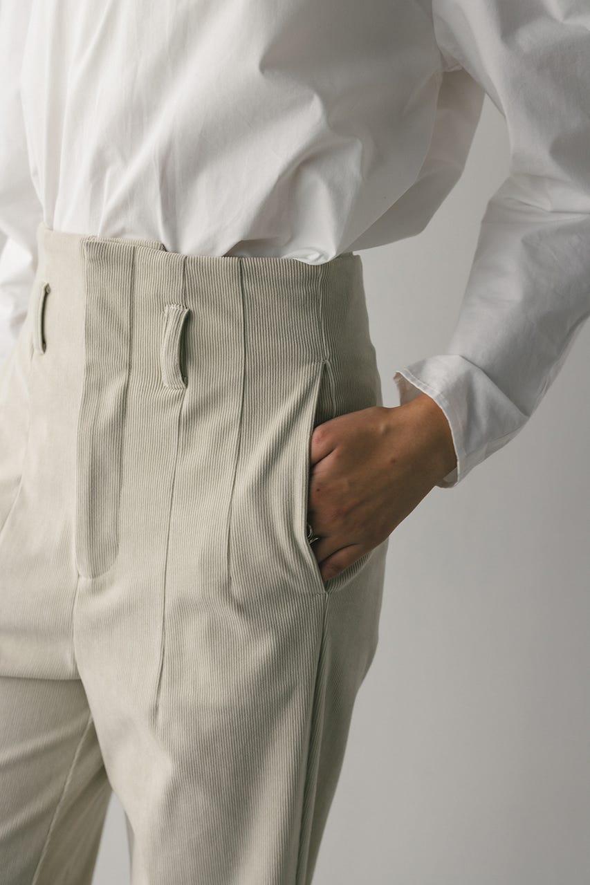 コーデュロイセミフレアパンツ IVOY S