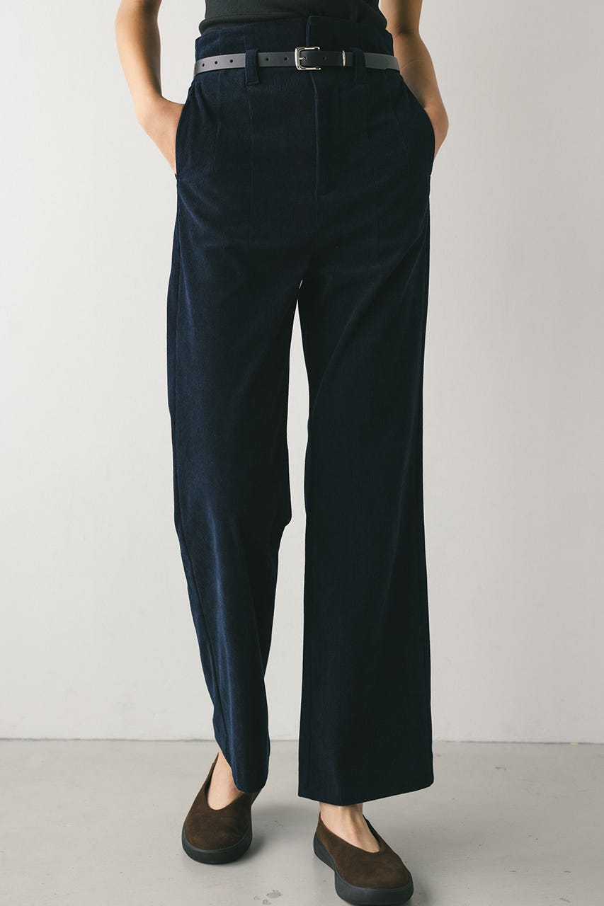 コーデュロイセミフレアパンツ NVY M