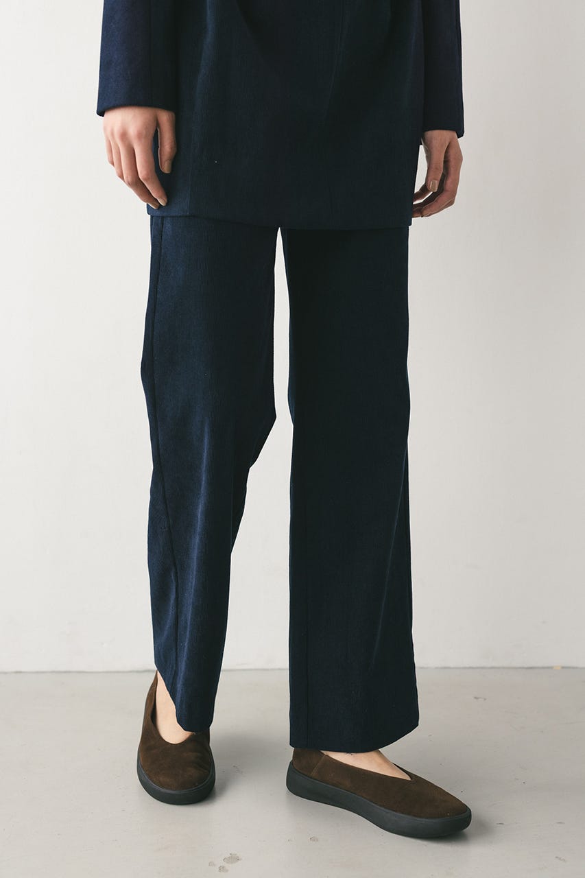 コーデュロイセミフレアパンツ NVY M