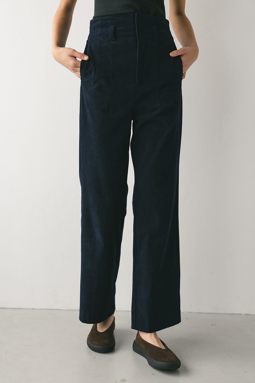 コーデュロイセミフレアパンツ NVY M