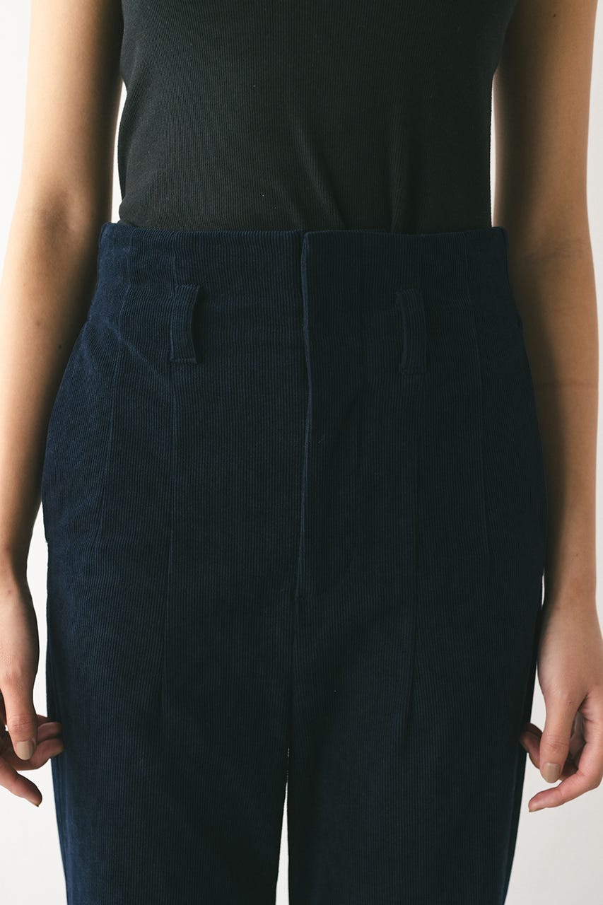 コーデュロイセミフレアパンツ NVY M