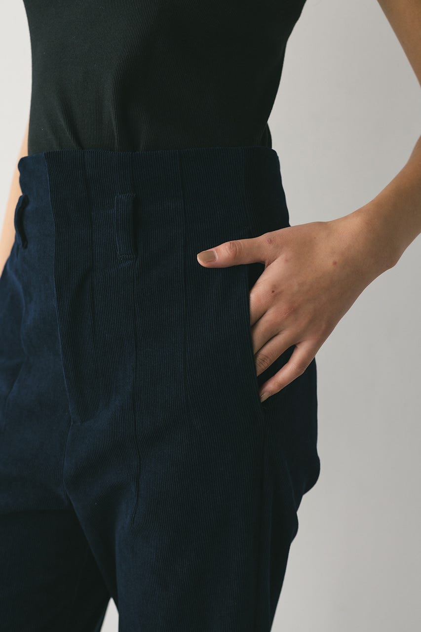 コーデュロイセミフレアパンツ NVY M
