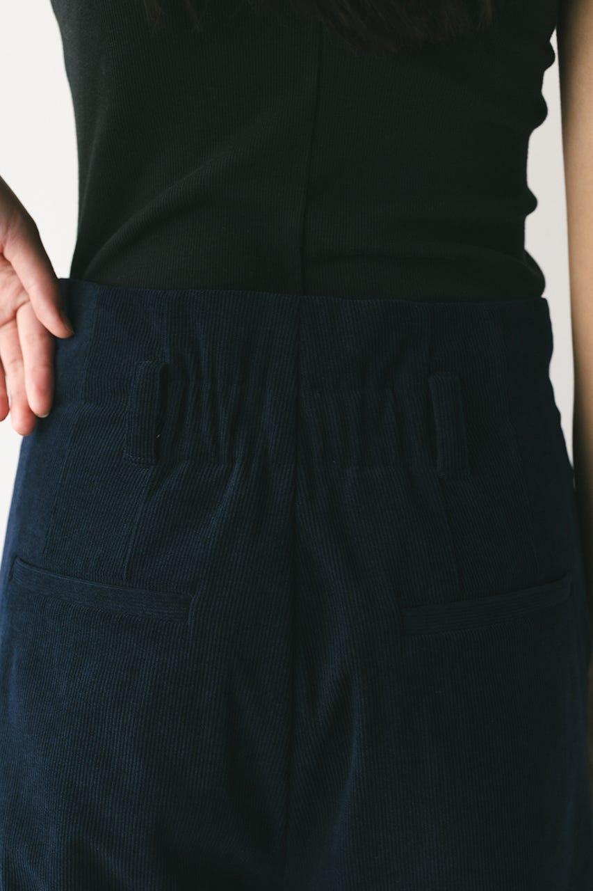 コーデュロイセミフレアパンツ NVY M