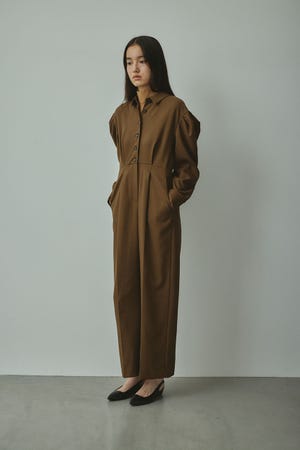 メランジショルダータックロンパース