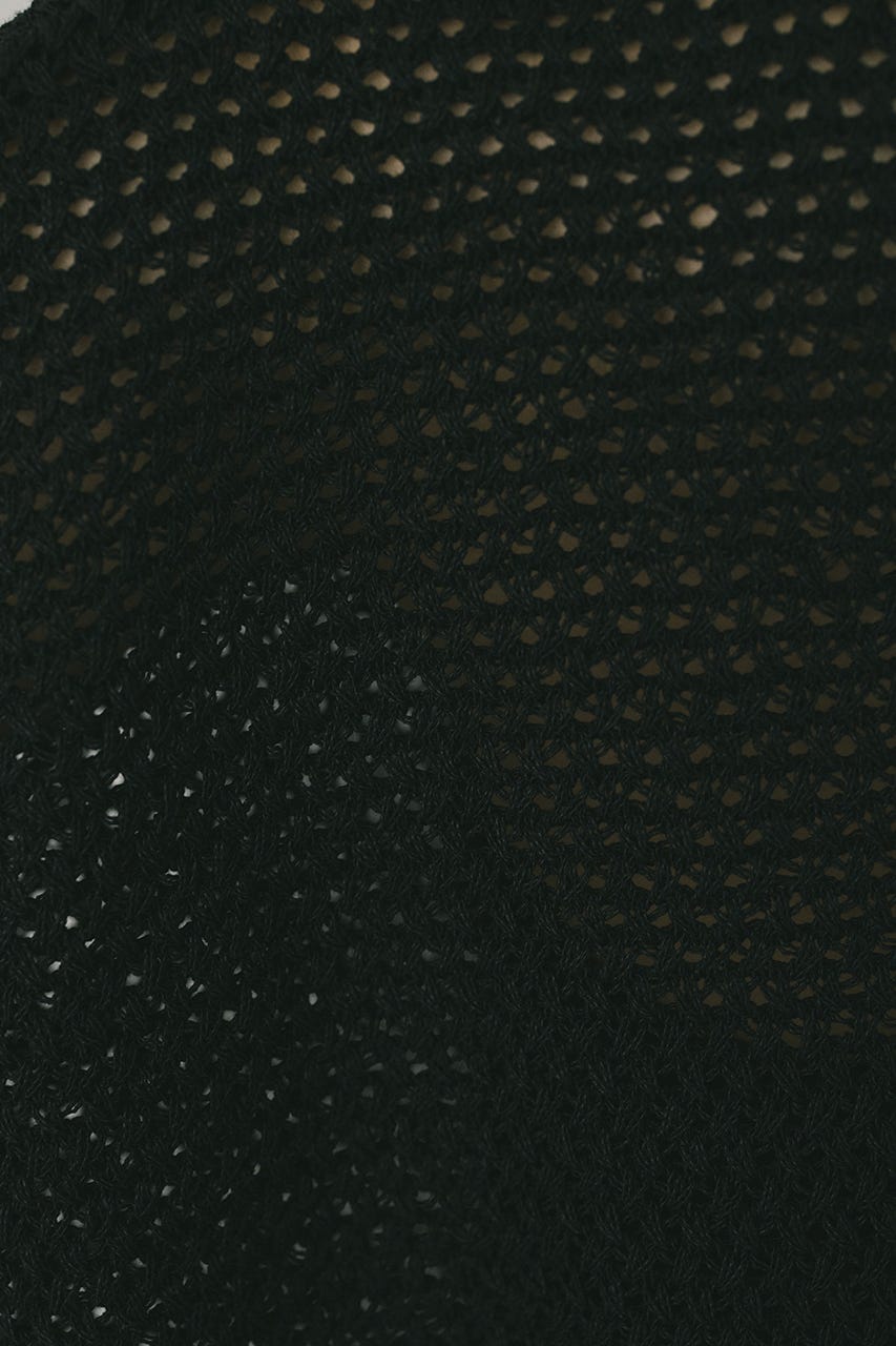 ルーズクロシェニットトップ BLK FREE