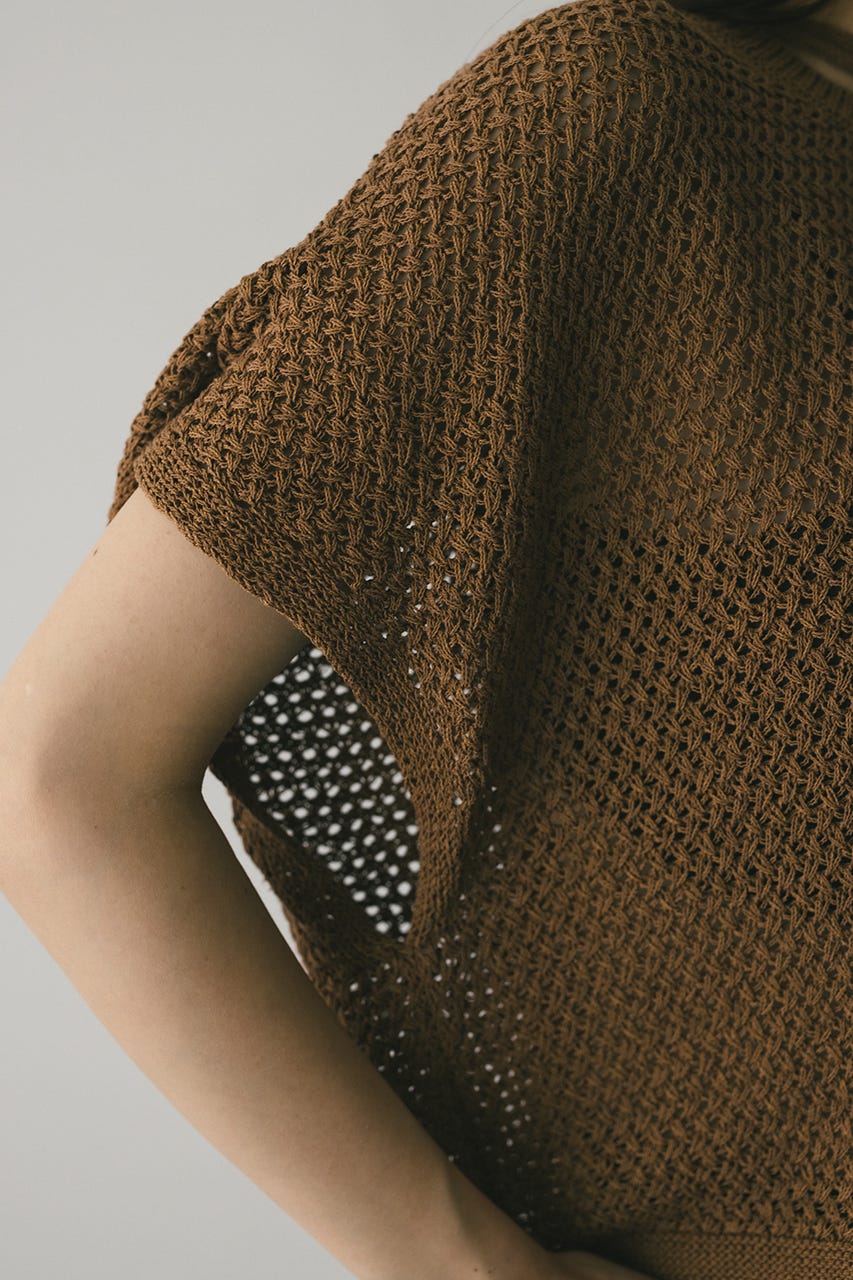 ルーズクロシェニットトップ CAM FREE