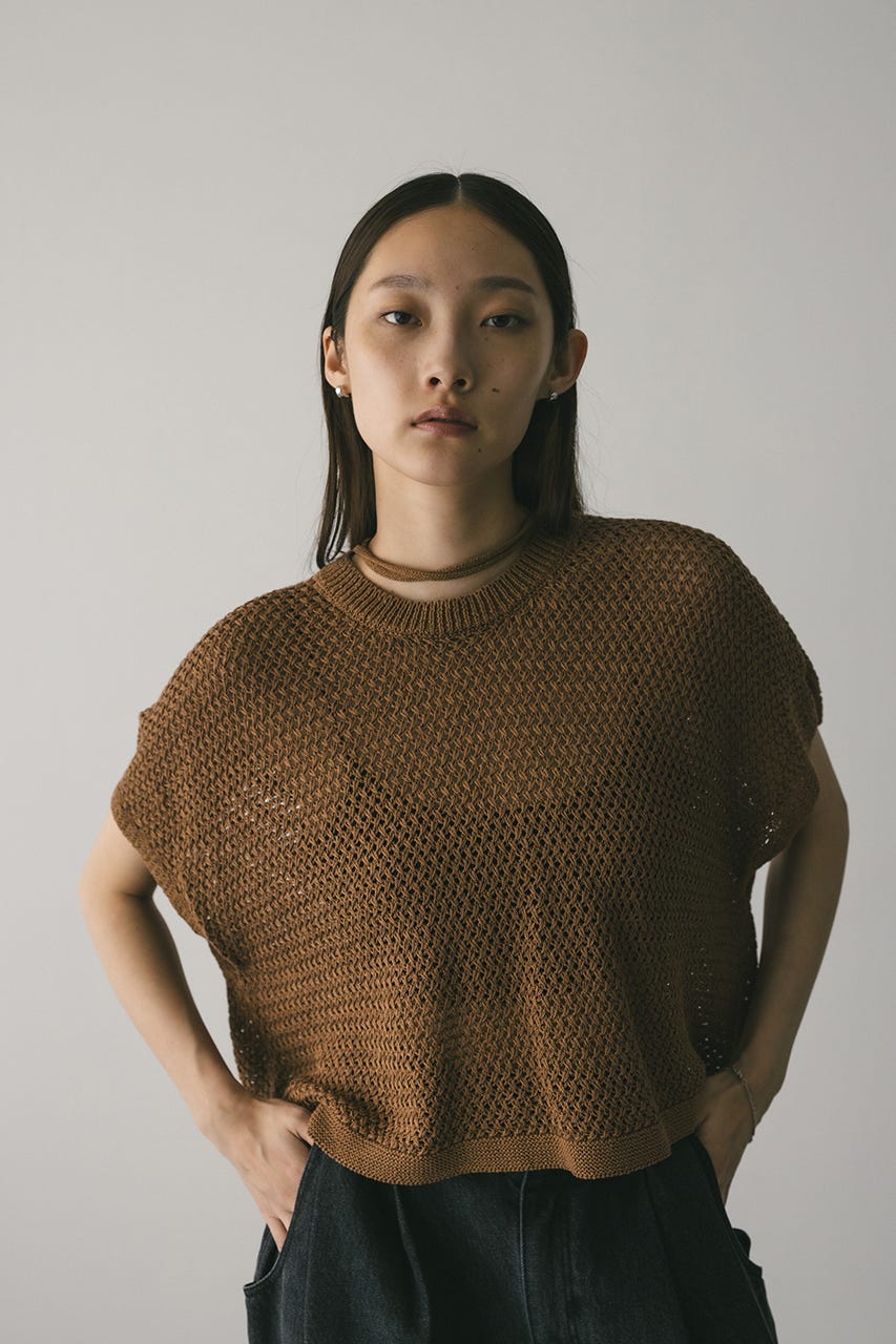 ルーズクロシェニットトップ CAM FREE