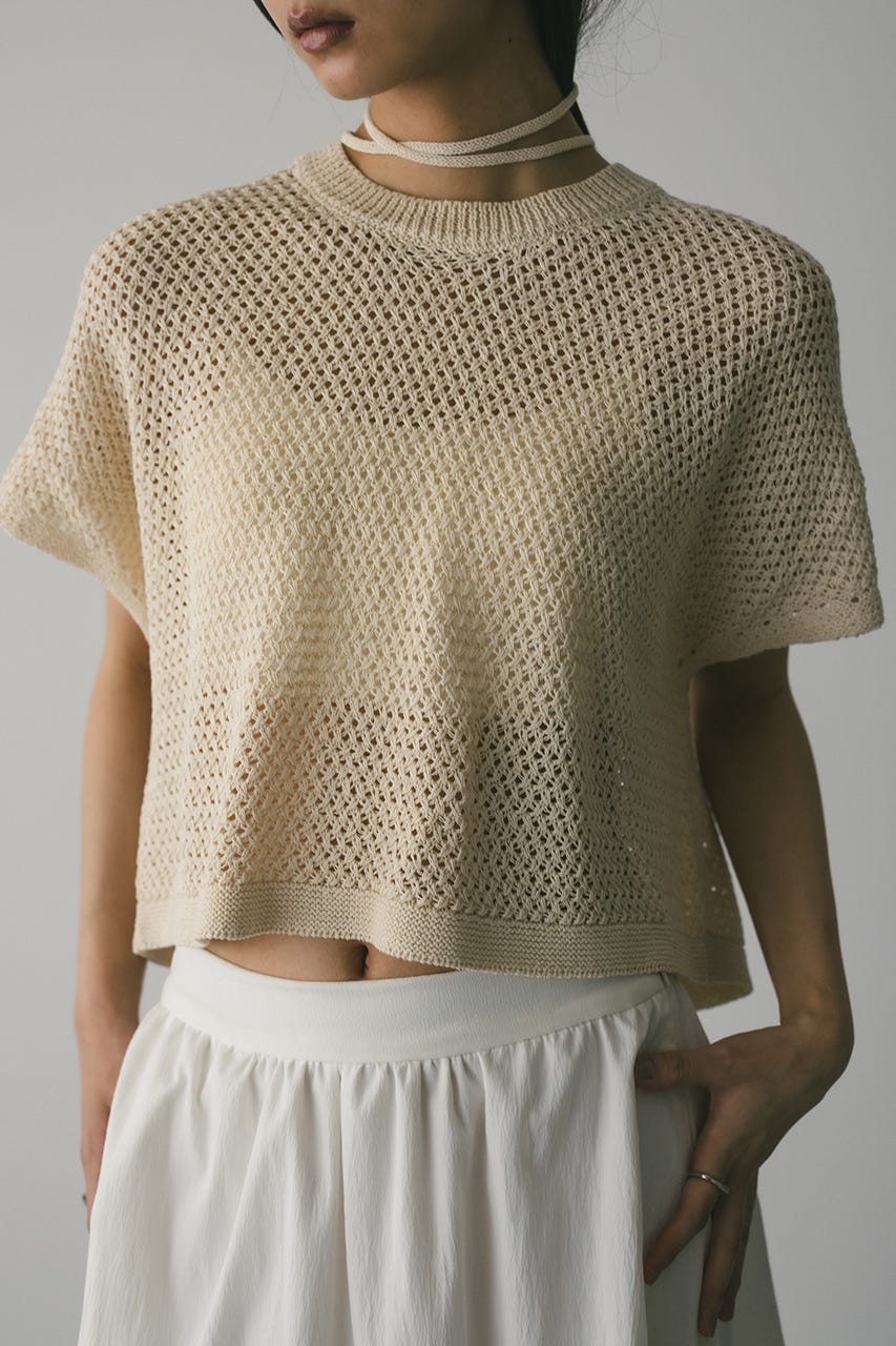 ルーズクロシェニットトップ IVOY FREE