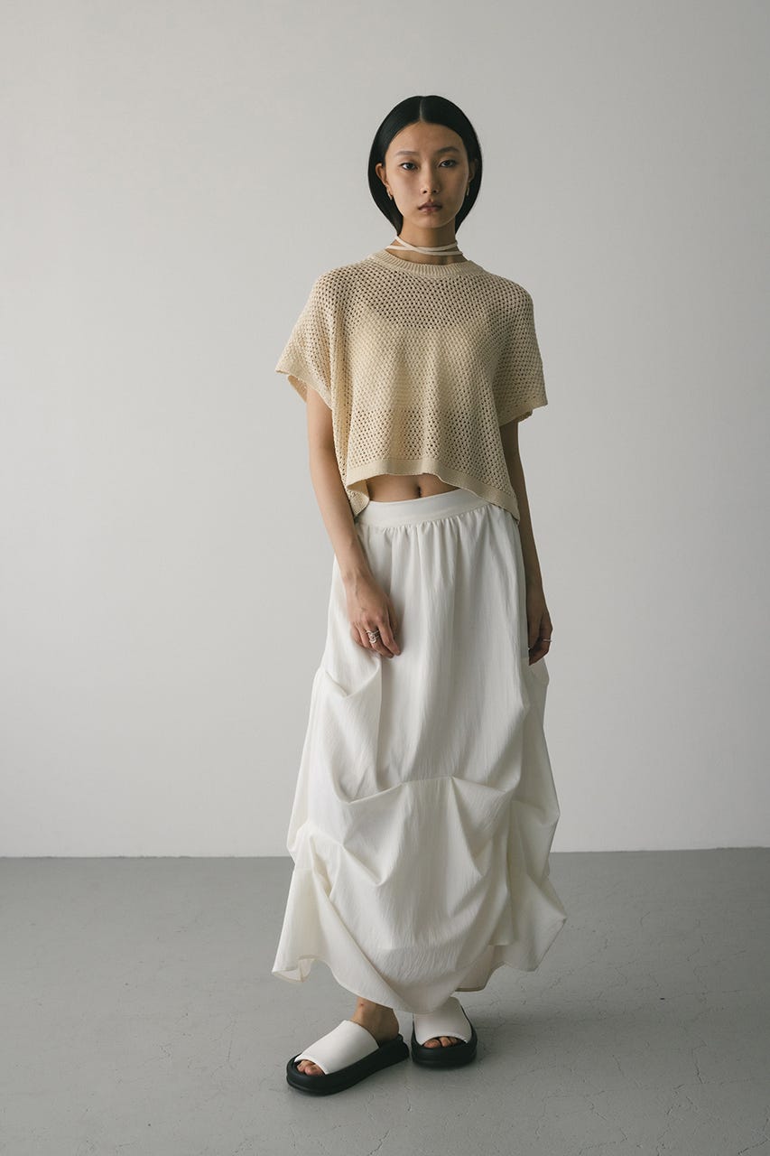 ルーズクロシェニットトップ IVOY FREE