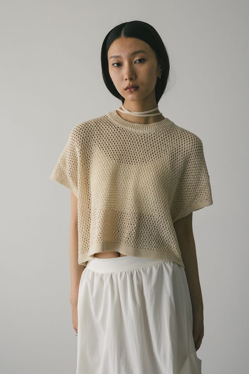 ルーズクロシェニットトップ IVOY FREE