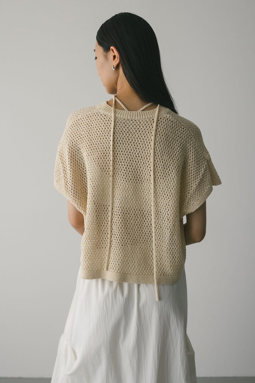 ルーズクロシェニットトップ IVOY FREE