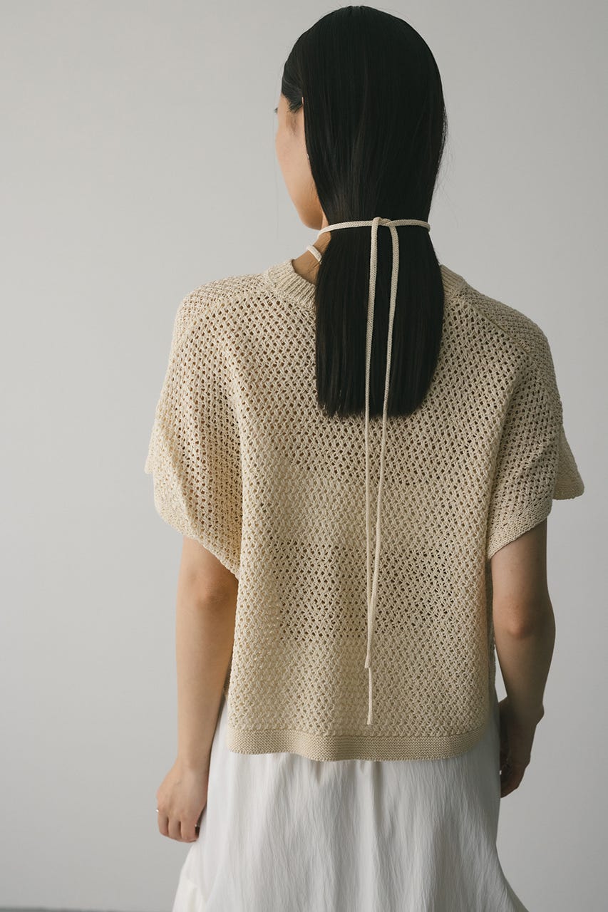 ルーズクロシェニットトップ IVOY FREE