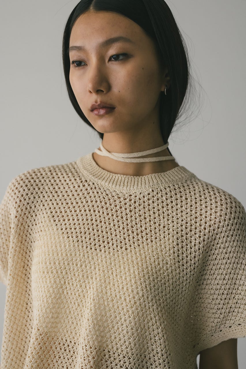 ルーズクロシェニットトップ IVOY FREE