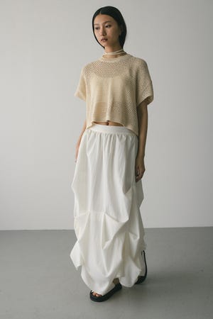 ルーズクロシェニットトップ