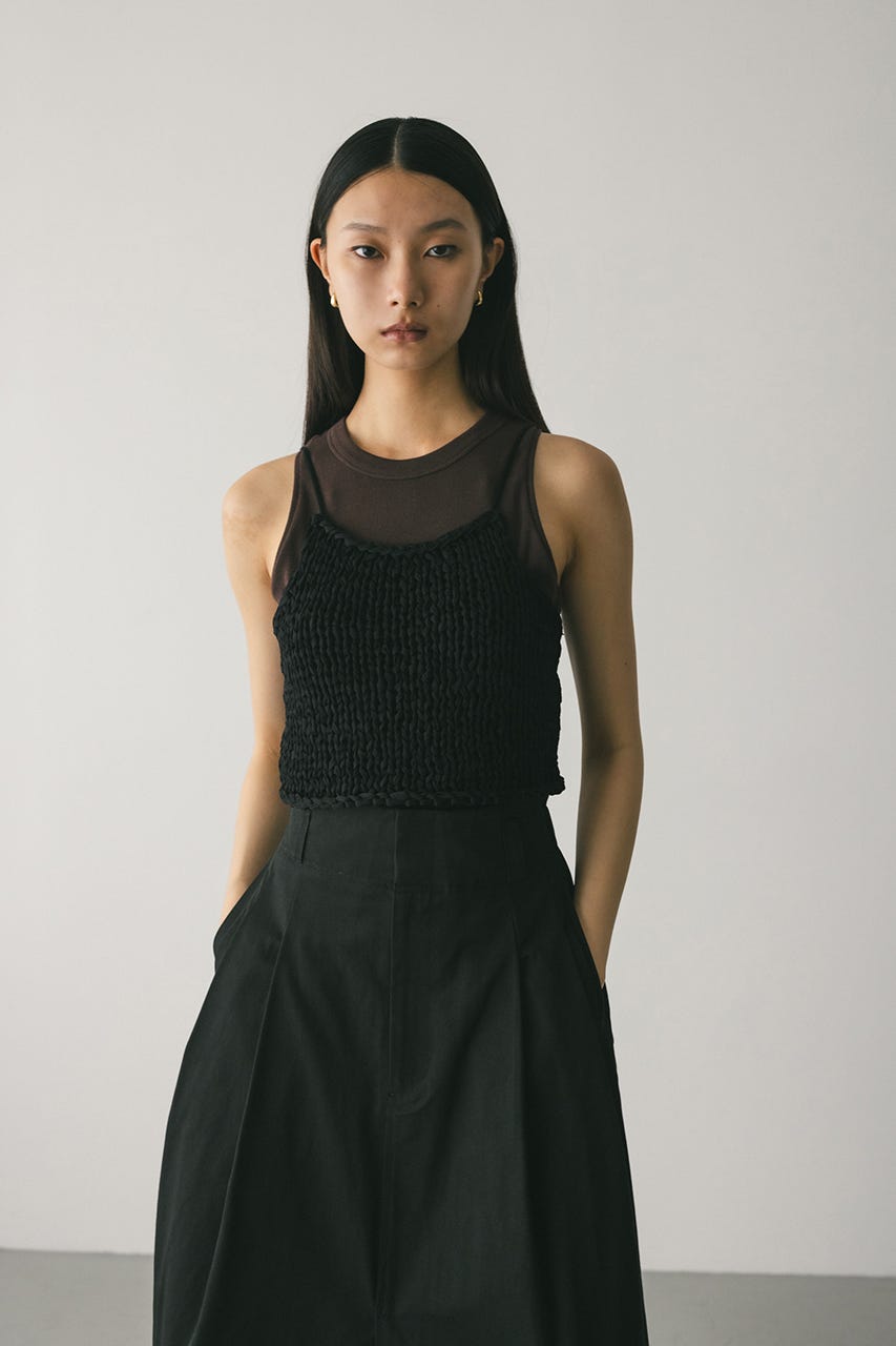 ハンドメイドニットビスチェ BLK FREE