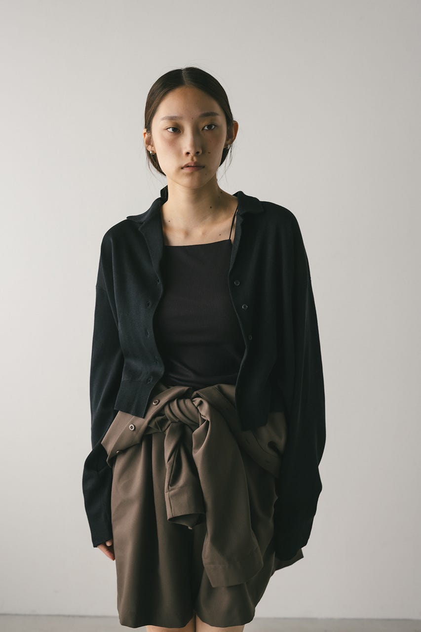 テーラーカラーニットカーデ BLK FREE