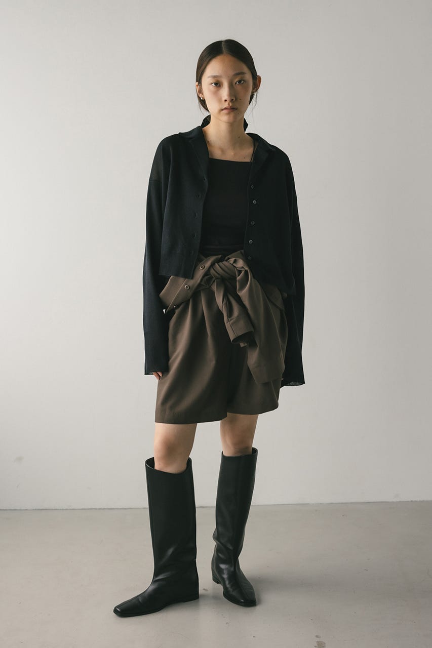 テーラーカラーニットカーデ BLK FREE