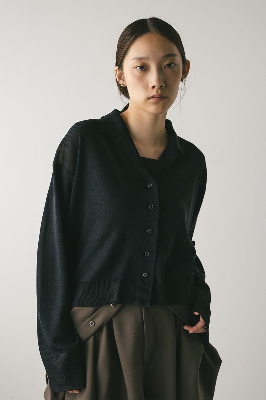 テーラーカラーニットカーデ BLK FREE