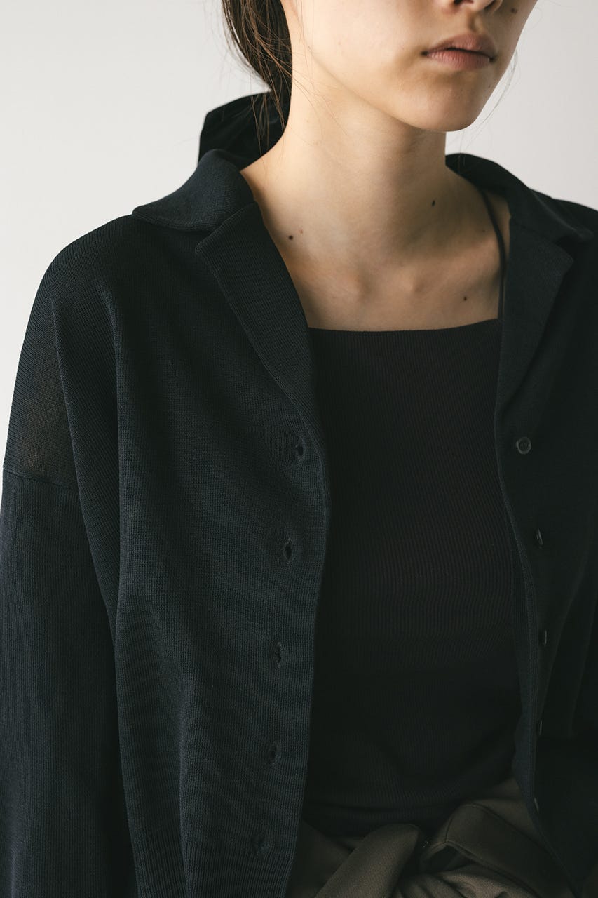 テーラーカラーニットカーデ BLK FREE