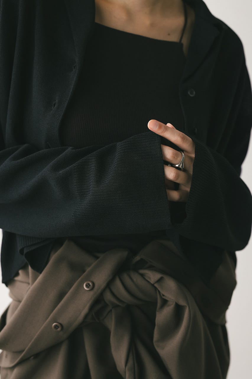 テーラーカラーニットカーデ BLK FREE