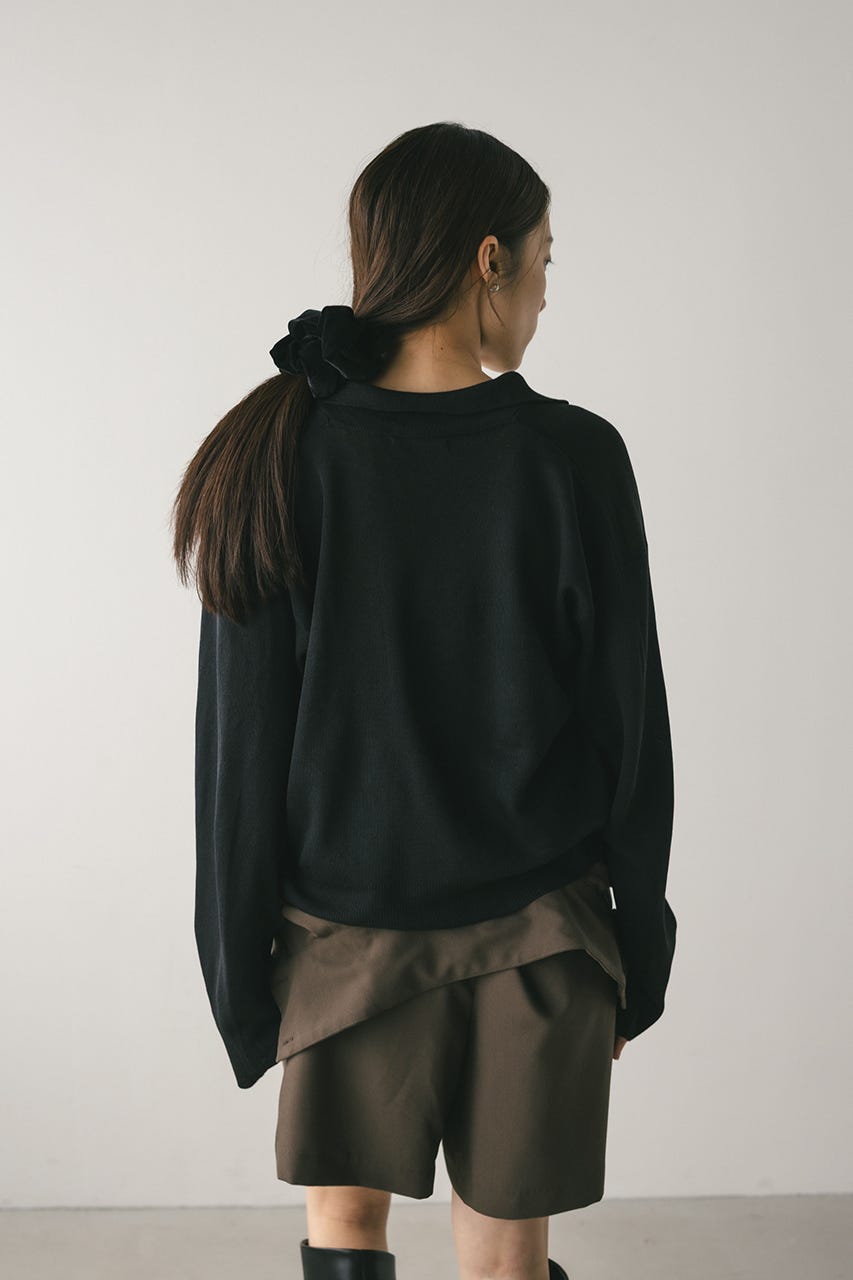 テーラーカラーニットカーデ BLK FREE