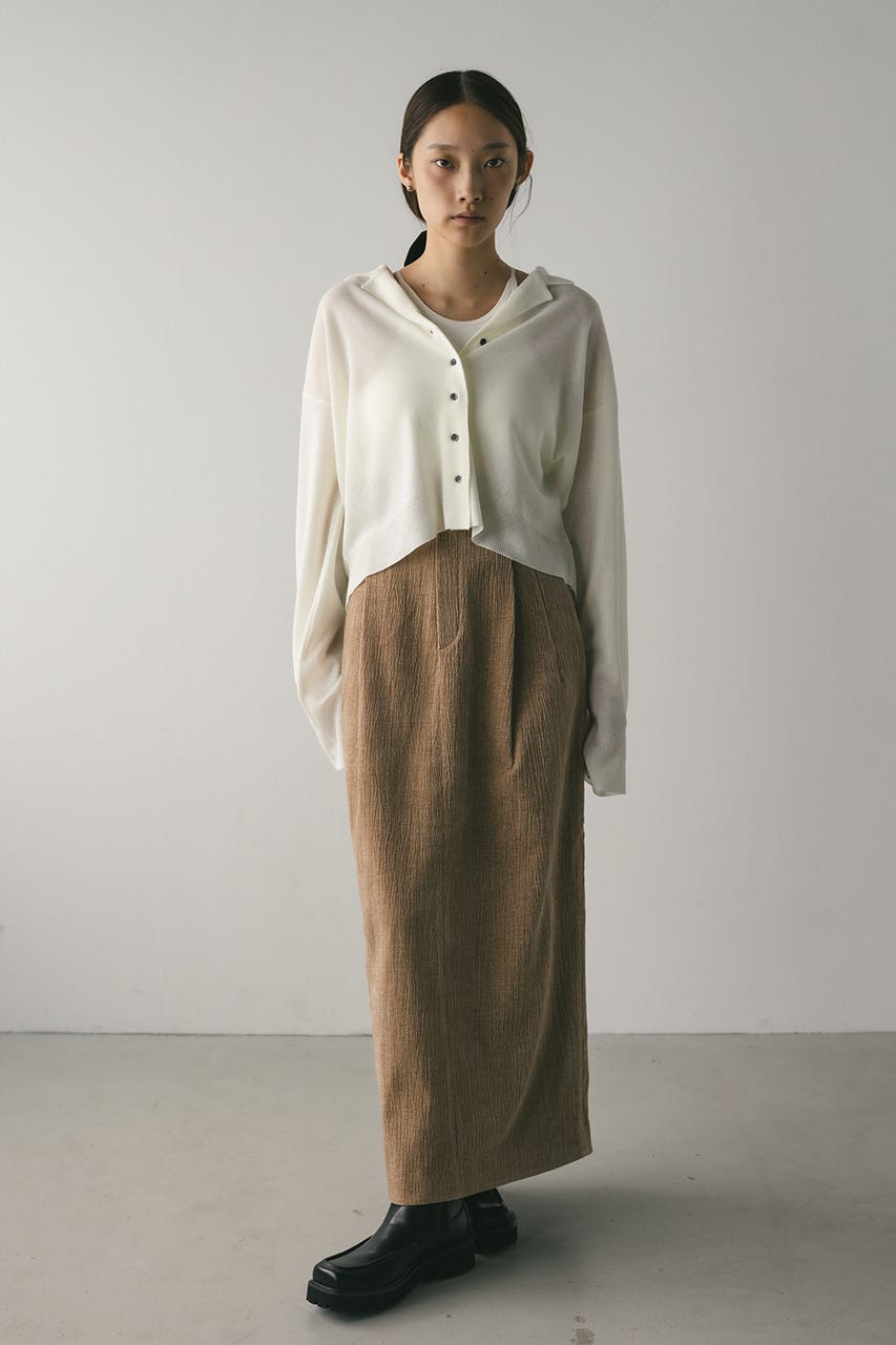 テーラーカラーニットカーデ WHT FREE