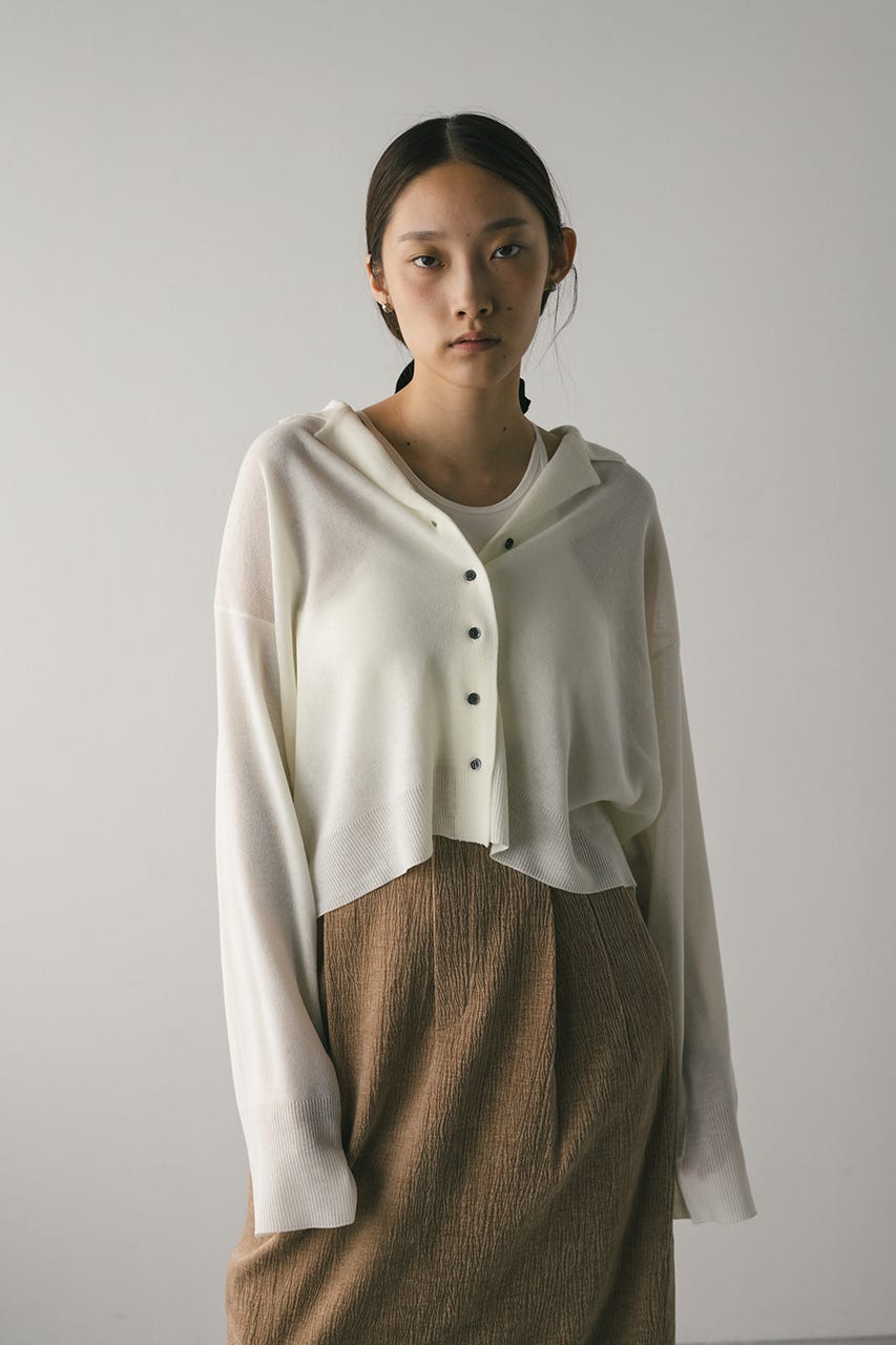 テーラーカラーニットカーデ WHT FREE