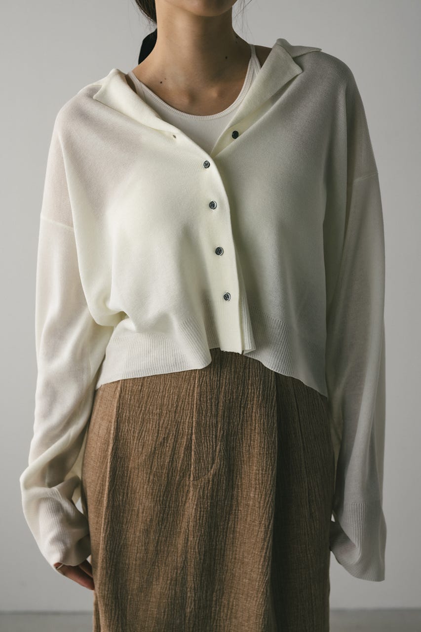 テーラーカラーニットカーデ WHT FREE