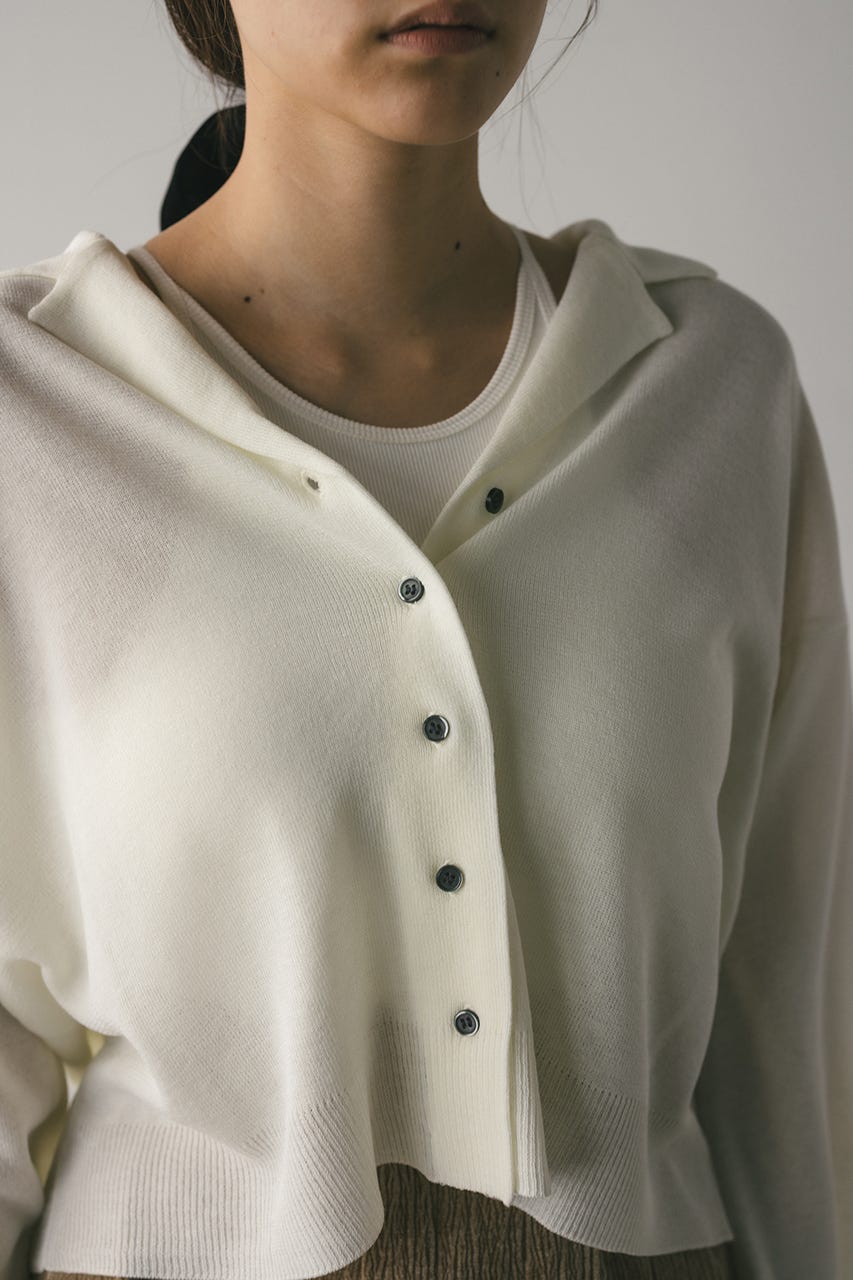 テーラーカラーニットカーデ WHT FREE